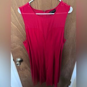 Sleeveless red forever 21 dress sheer at top